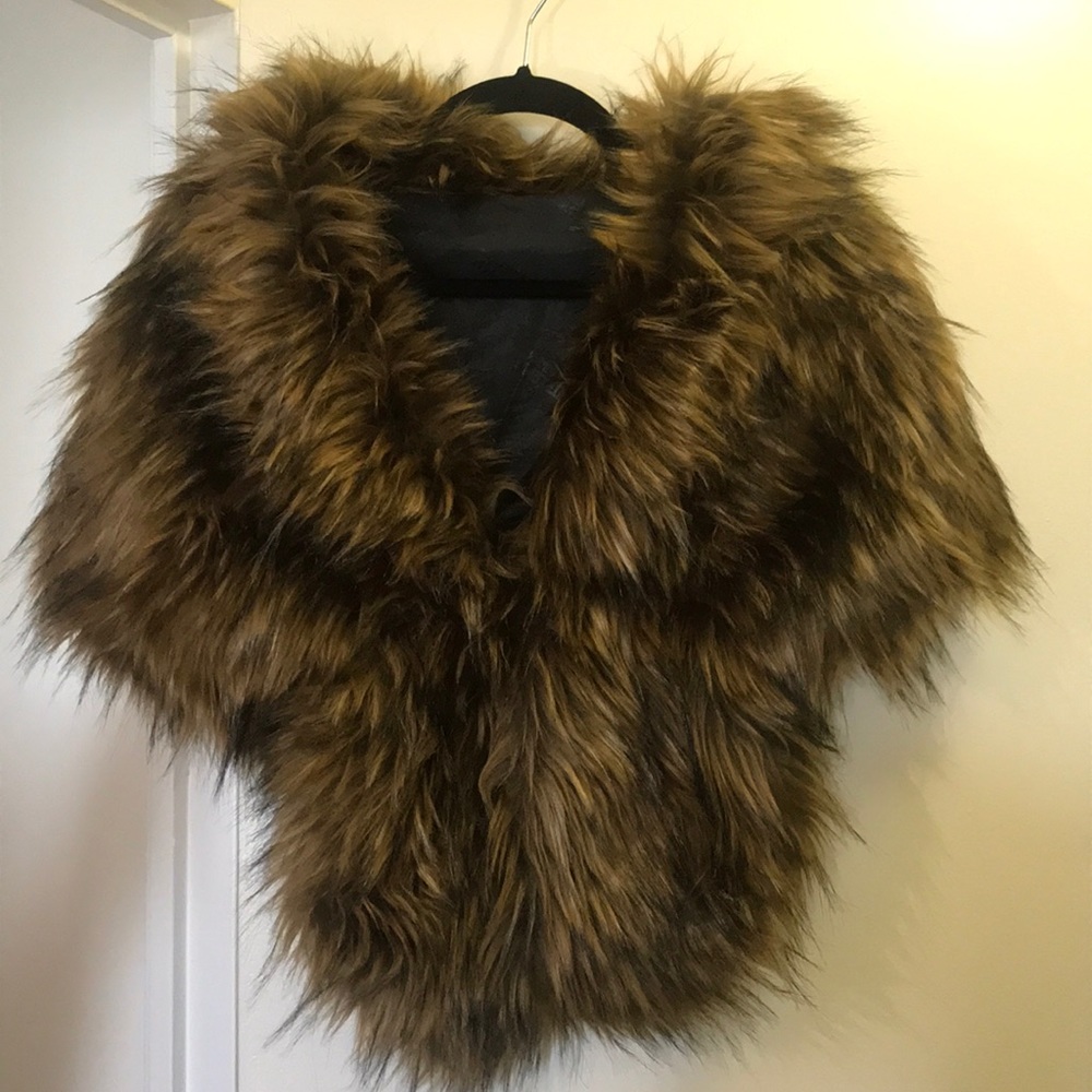 Faux fur wrap. Worn once for a wedding